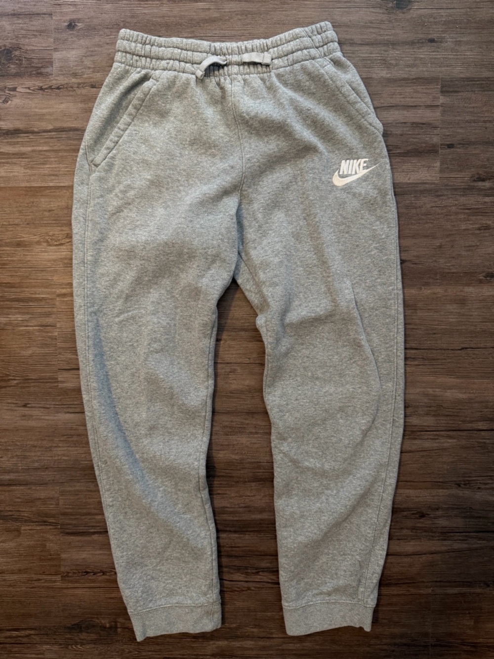 Nike Gray Jogger Sweatpants with White Swoosh